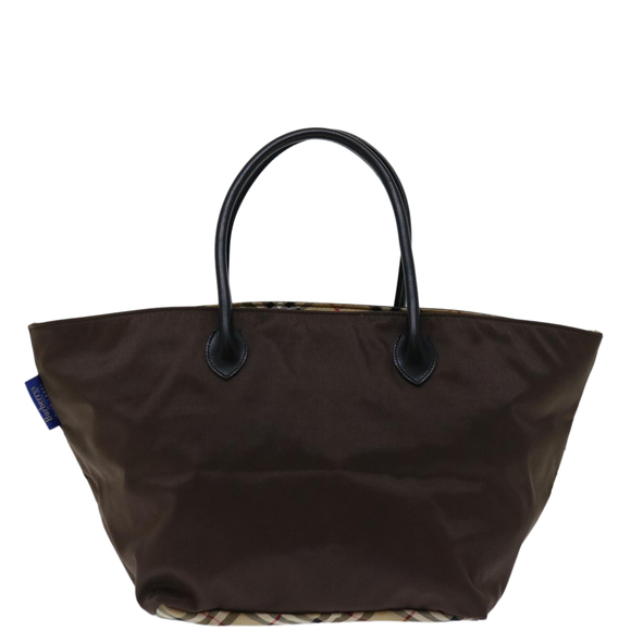 Burberrys Blue Label Hand Bag Nylon Brown Auth bs12550 - Picture 13 of 16
